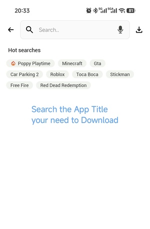 Search for an app in HappyMod