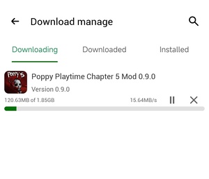 Wait for the selected app download to finish