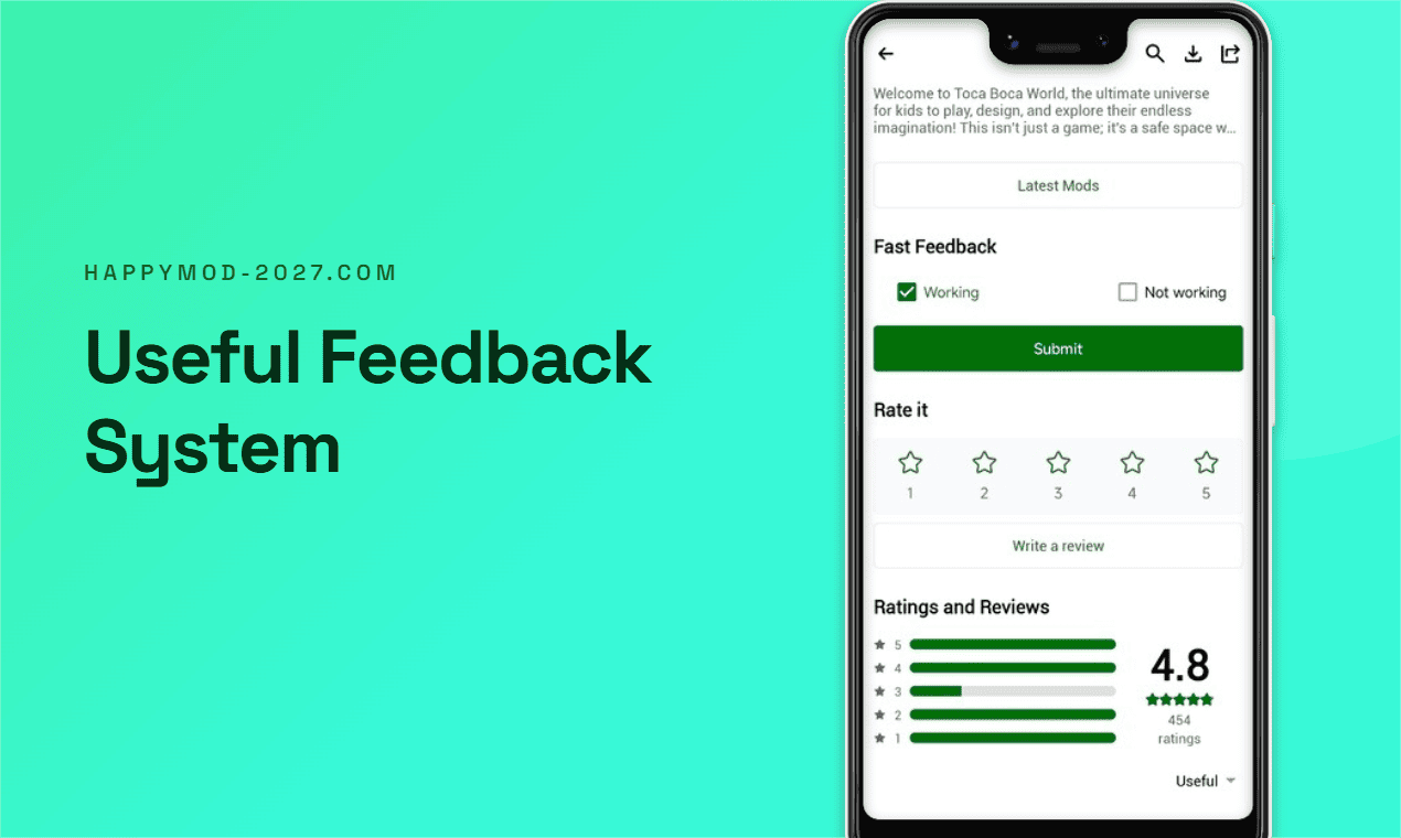 App listing feedback and ratings interface