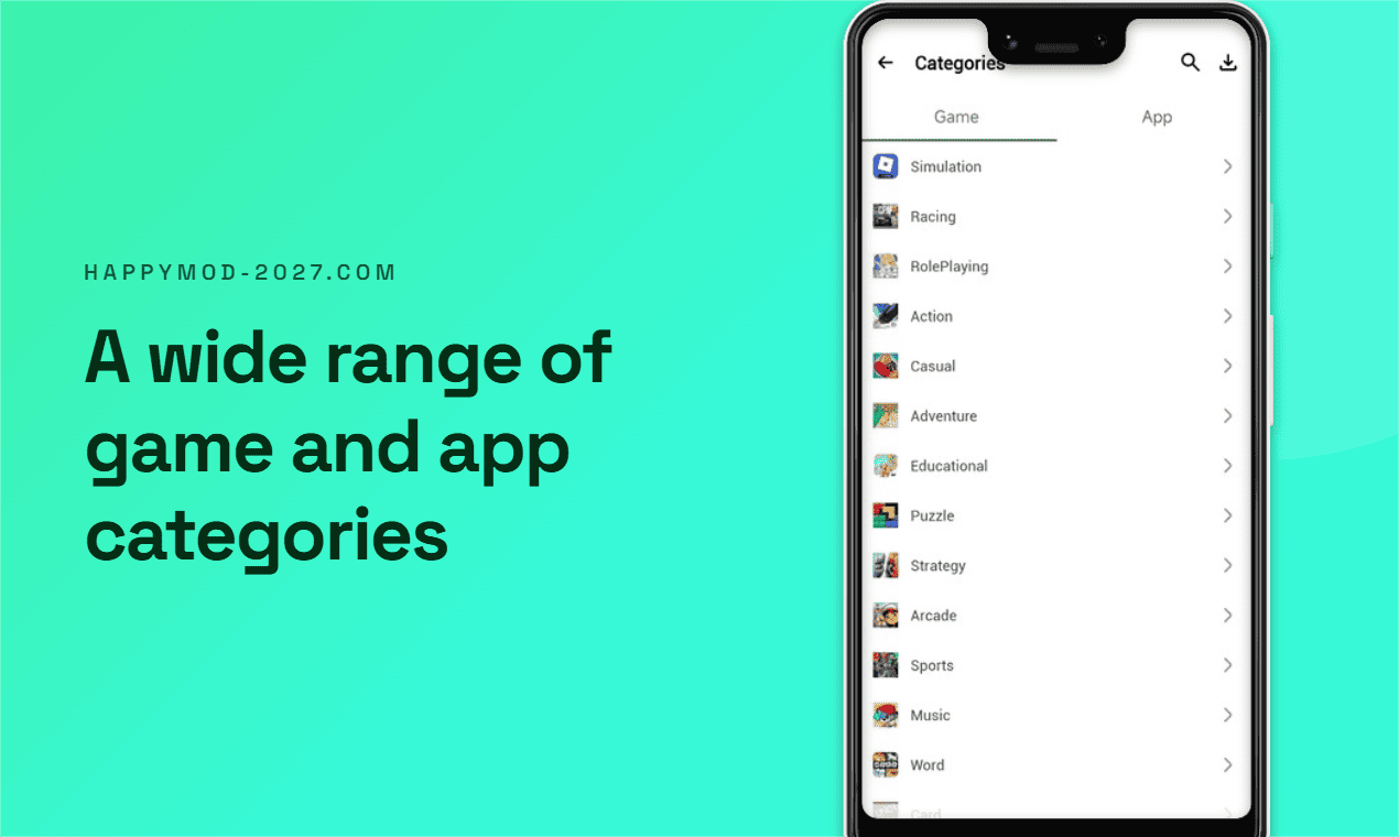 Browse game and app categories