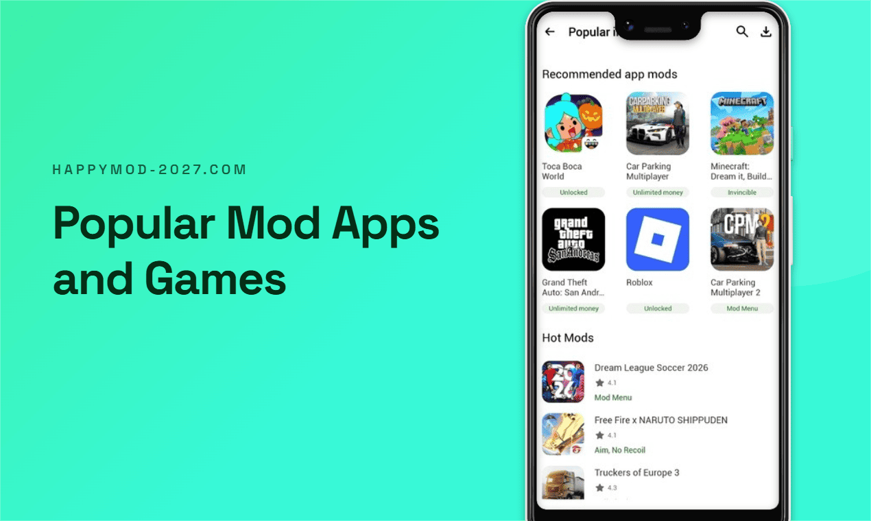 Popular MOD apps and games listing