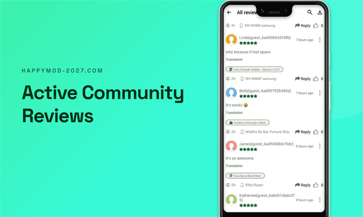 Community ratings and reviews on app listings