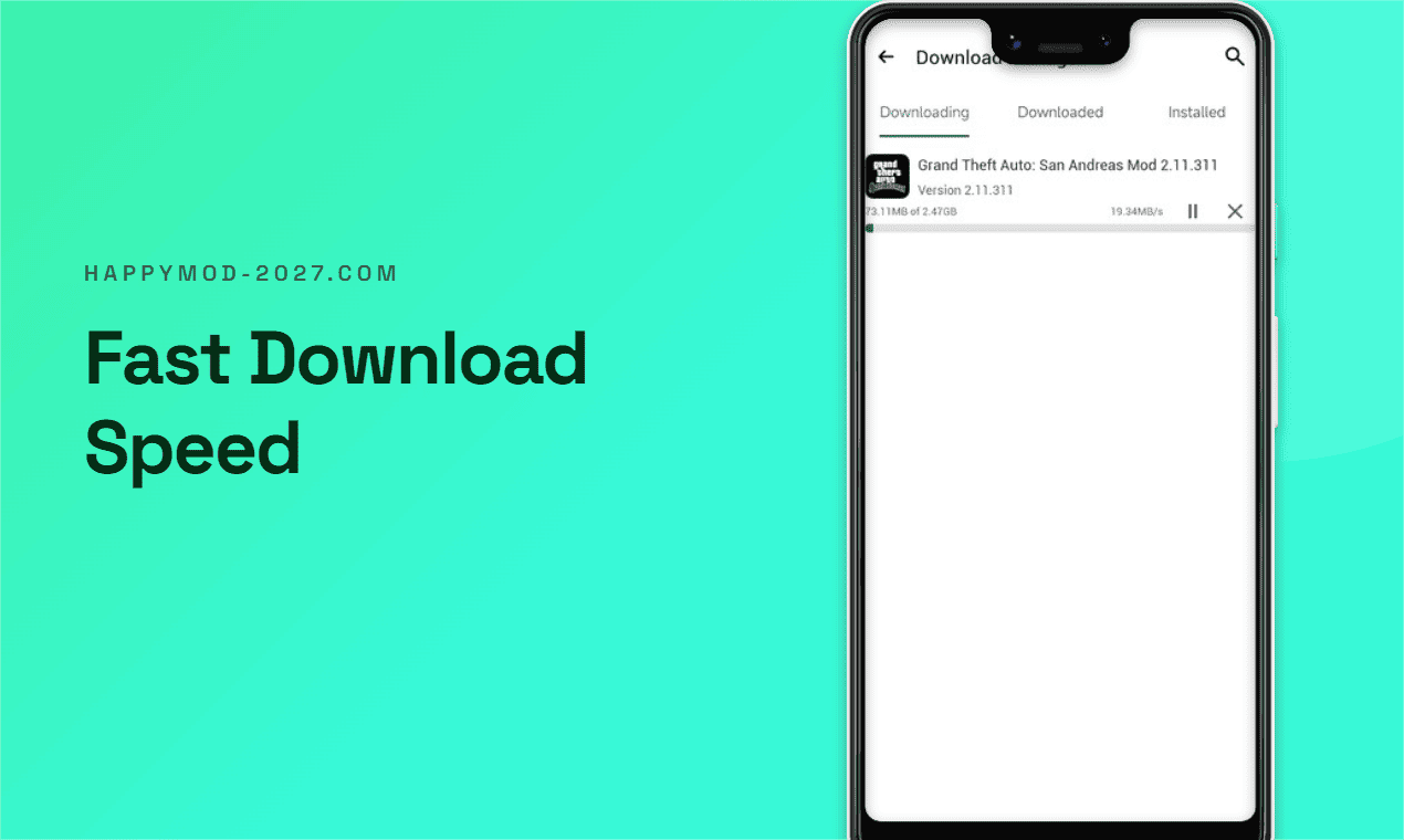 Download manager progress screen